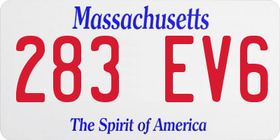 MA license plate 283EV6