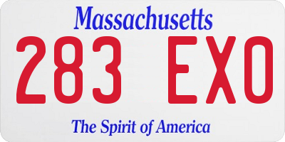 MA license plate 283EX0