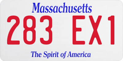 MA license plate 283EX1