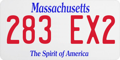 MA license plate 283EX2