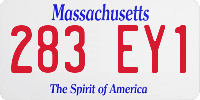MA license plate 283EY1