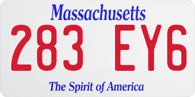 MA license plate 283EY6