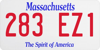 MA license plate 283EZ1
