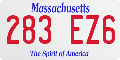 MA license plate 283EZ6