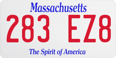 MA license plate 283EZ8
