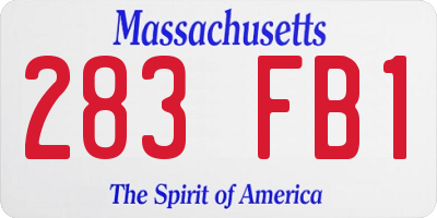 MA license plate 283FB1