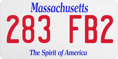 MA license plate 283FB2