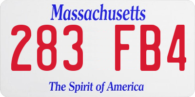 MA license plate 283FB4