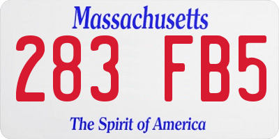 MA license plate 283FB5
