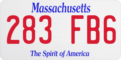 MA license plate 283FB6