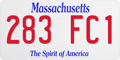 MA license plate 283FC1