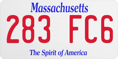 MA license plate 283FC6