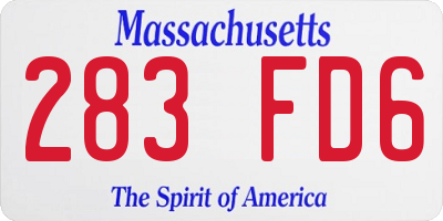 MA license plate 283FD6