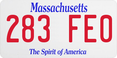 MA license plate 283FE0