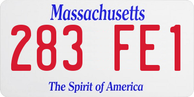MA license plate 283FE1