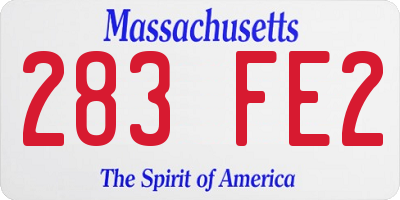 MA license plate 283FE2