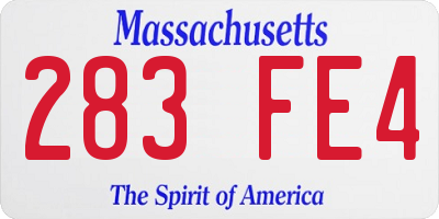 MA license plate 283FE4