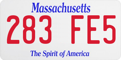 MA license plate 283FE5