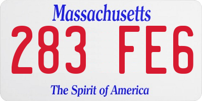 MA license plate 283FE6