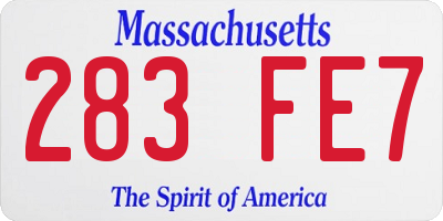MA license plate 283FE7