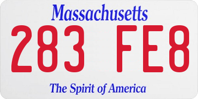 MA license plate 283FE8