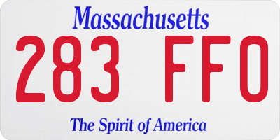 MA license plate 283FF0