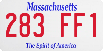 MA license plate 283FF1