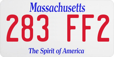 MA license plate 283FF2