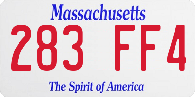 MA license plate 283FF4