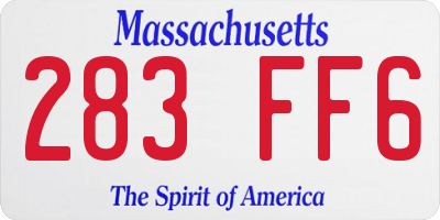 MA license plate 283FF6