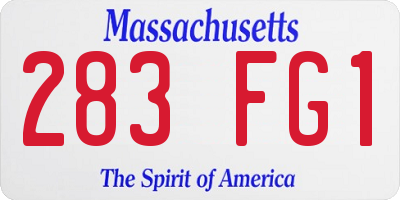 MA license plate 283FG1