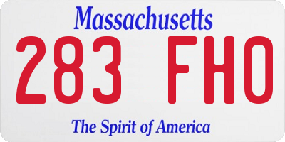MA license plate 283FH0