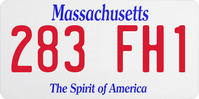 MA license plate 283FH1