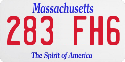 MA license plate 283FH6