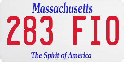 MA license plate 283FI0