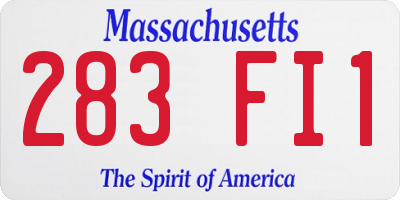 MA license plate 283FI1