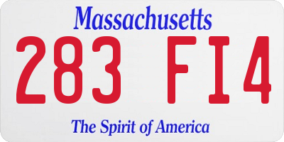 MA license plate 283FI4