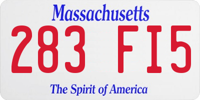 MA license plate 283FI5