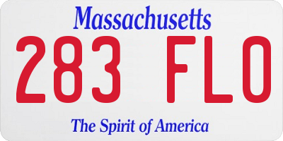 MA license plate 283FL0