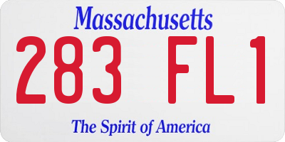 MA license plate 283FL1