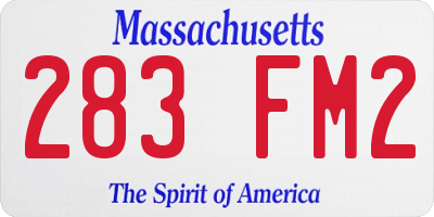 MA license plate 283FM2