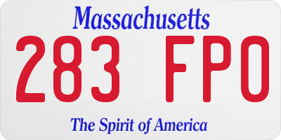 MA license plate 283FP0