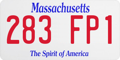 MA license plate 283FP1