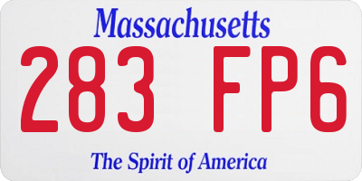 MA license plate 283FP6
