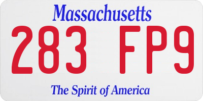 MA license plate 283FP9