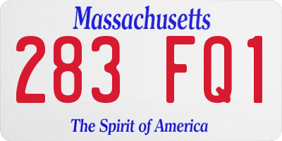 MA license plate 283FQ1