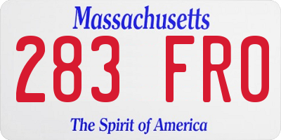 MA license plate 283FR0
