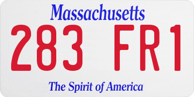 MA license plate 283FR1