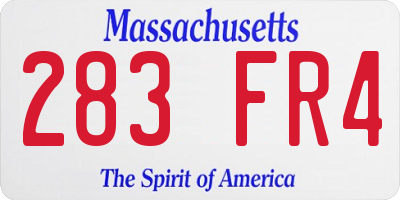 MA license plate 283FR4