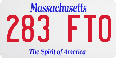 MA license plate 283FT0